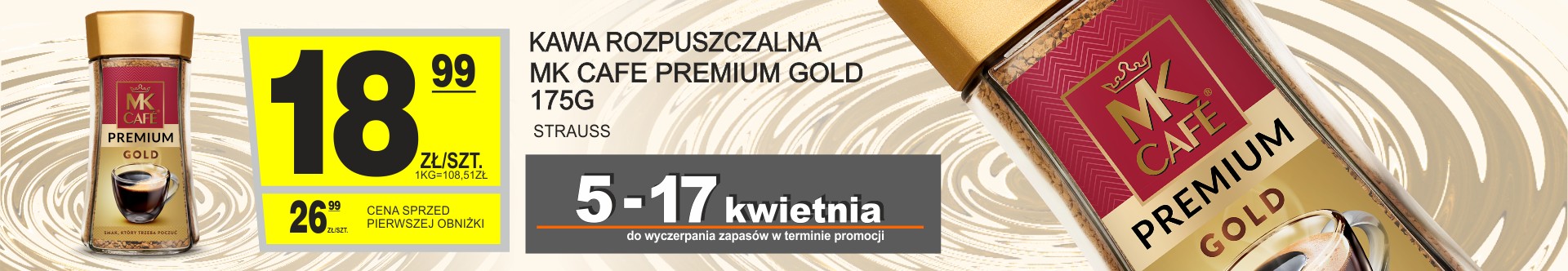 Sklepy Społem - KAWA ROZPUSZCZALNA MK CAFE PREMIUM GOLD 175G