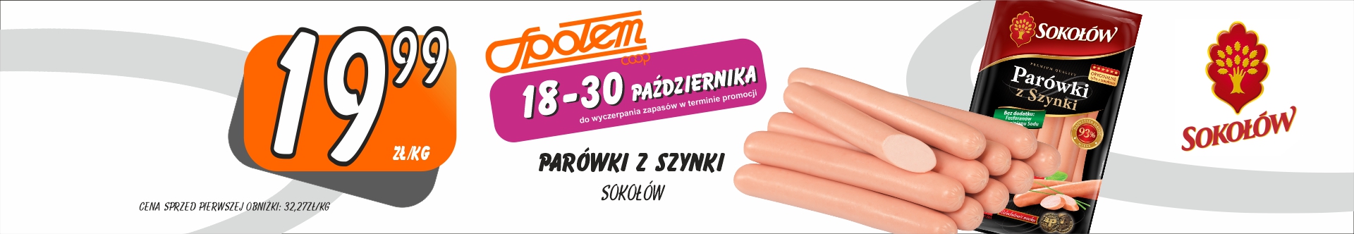 Sklepy Społem - PARÓWKI Z SZYNKI SOKOŁÓW