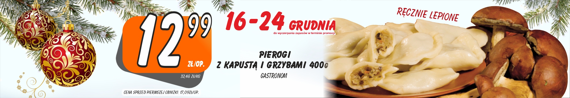 Sklepy Społem - PIEROGI Z KAPUSTĄ I GRZYBAMI 400G