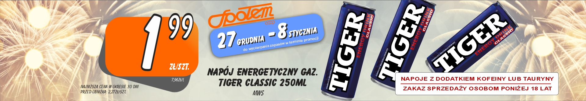 Sklepy Społem - NAPÓJ ENERGETYCZNY TIGER GAZ. TIGER CLASSIC 250ML