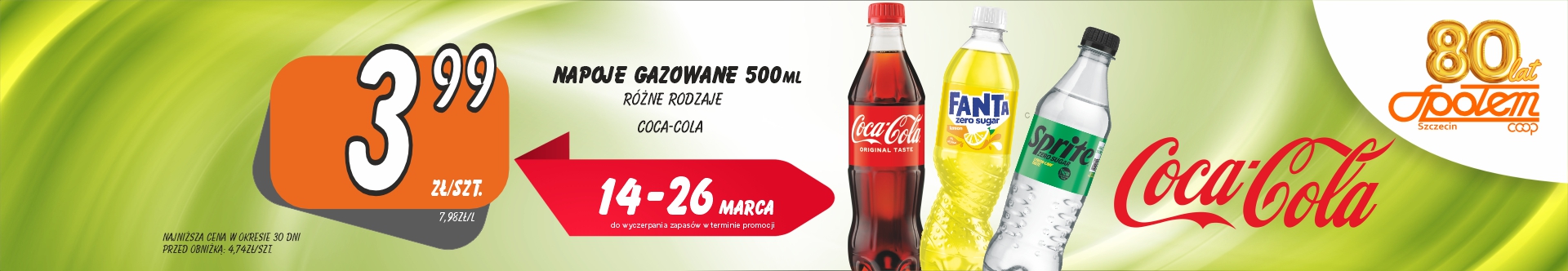 Sklepy Społem - NAPOJE GAZOWANE 500ML RÓŻNE RODZAJE