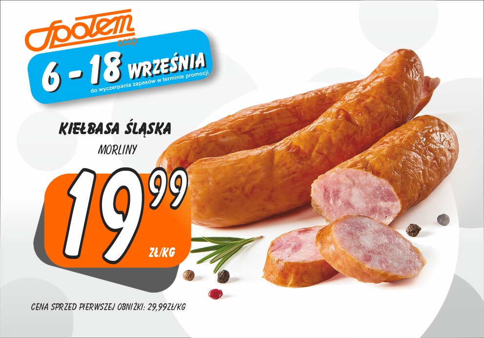 Sklepy Społem - KIEŁBASA ŚLĄSKA MORLINY 1KG