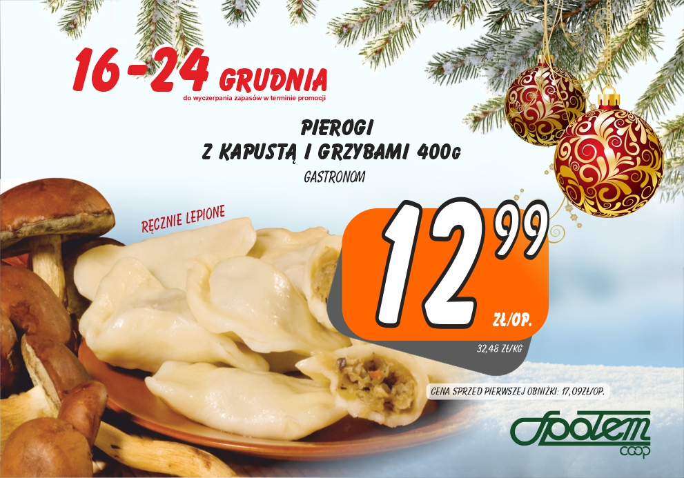 Sklepy Społem - PIEROGI Z KAPUSTĄ I GRZYBAMI 400G