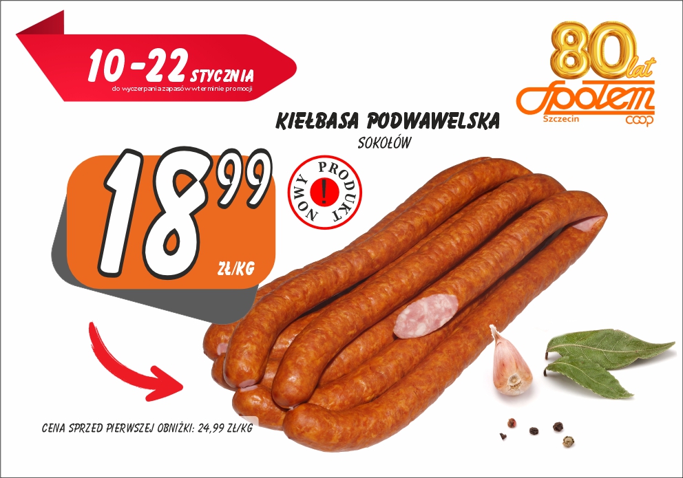 Sklepy Społem - KIEŁBASA PODWAWELSKA SOKOŁÓW 1KG